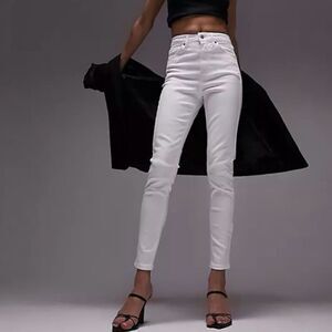 Topshop White Jamie  High-Waist Skinny Jeans Size 30 Tall
